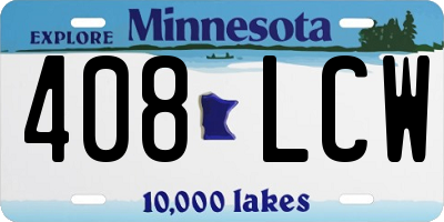 MN license plate 408LCW