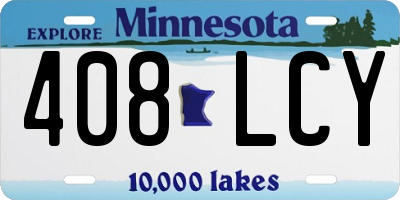 MN license plate 408LCY