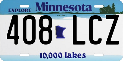 MN license plate 408LCZ
