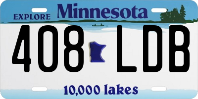 MN license plate 408LDB