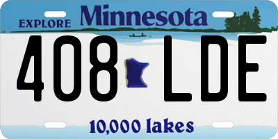 MN license plate 408LDE