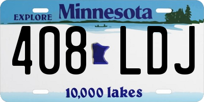 MN license plate 408LDJ