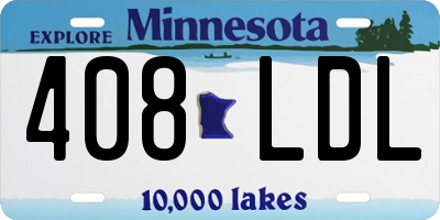 MN license plate 408LDL