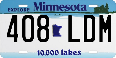 MN license plate 408LDM