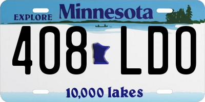 MN license plate 408LDO