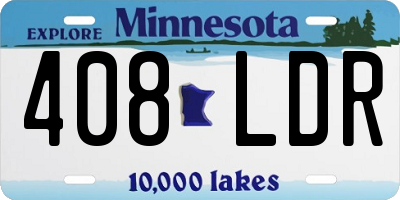 MN license plate 408LDR