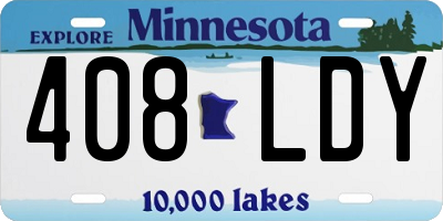MN license plate 408LDY