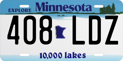 MN license plate 408LDZ