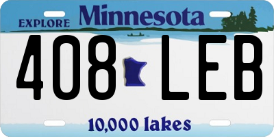 MN license plate 408LEB
