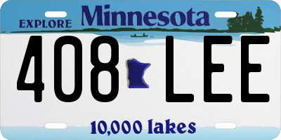MN license plate 408LEE