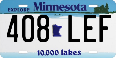 MN license plate 408LEF