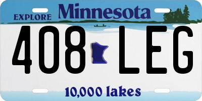 MN license plate 408LEG
