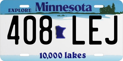 MN license plate 408LEJ