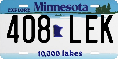 MN license plate 408LEK
