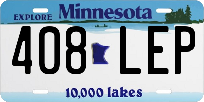 MN license plate 408LEP