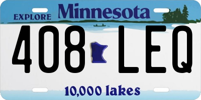MN license plate 408LEQ
