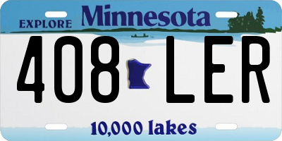 MN license plate 408LER