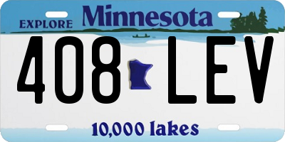 MN license plate 408LEV