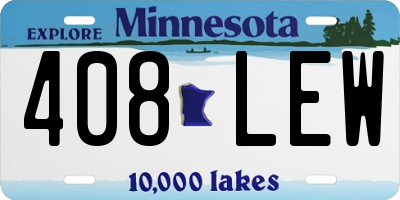 MN license plate 408LEW