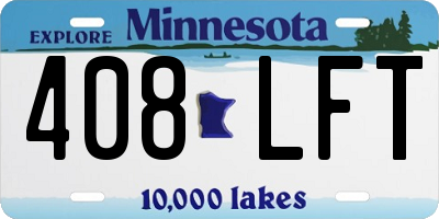 MN license plate 408LFT