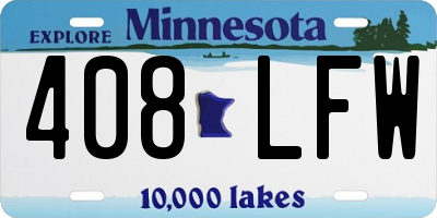 MN license plate 408LFW