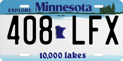 MN license plate 408LFX