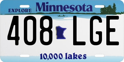 MN license plate 408LGE