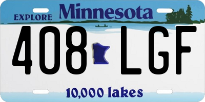MN license plate 408LGF