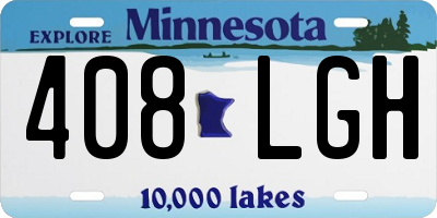 MN license plate 408LGH