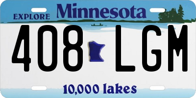 MN license plate 408LGM