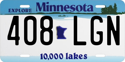 MN license plate 408LGN