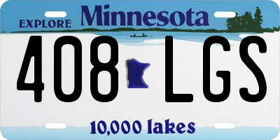MN license plate 408LGS