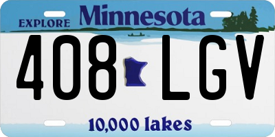 MN license plate 408LGV