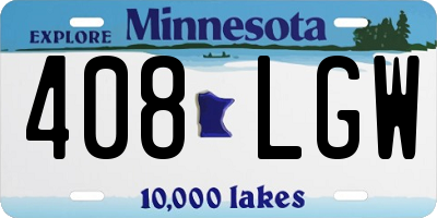 MN license plate 408LGW
