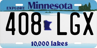 MN license plate 408LGX
