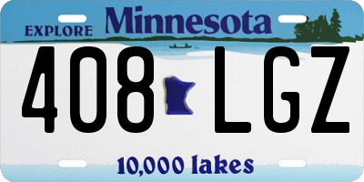 MN license plate 408LGZ