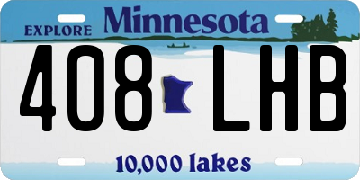 MN license plate 408LHB