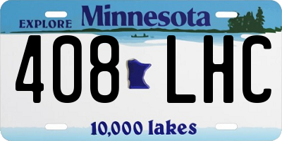 MN license plate 408LHC
