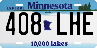 MN license plate 408LHE