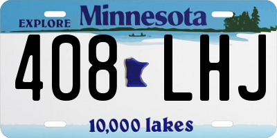MN license plate 408LHJ