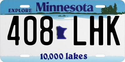 MN license plate 408LHK