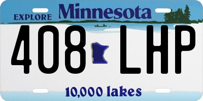 MN license plate 408LHP