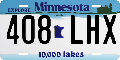 MN license plate 408LHX