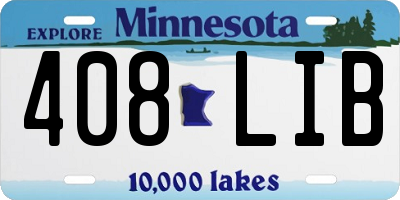 MN license plate 408LIB