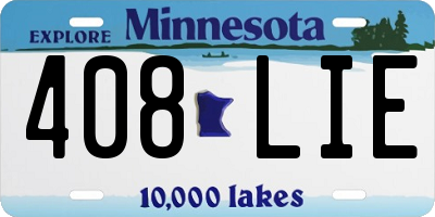 MN license plate 408LIE