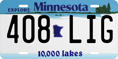 MN license plate 408LIG