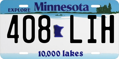 MN license plate 408LIH