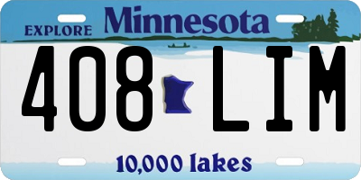 MN license plate 408LIM