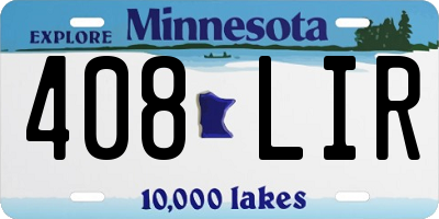 MN license plate 408LIR