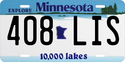 MN license plate 408LIS